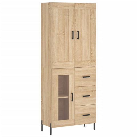 vidaXL Highboard Sonoma-Eiche 69,5x34x180 cm Holzwerkstoff