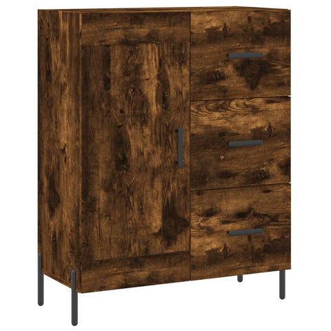 Highboard Räuchereiche 69,5x34x180 cm Holzwerkstoff