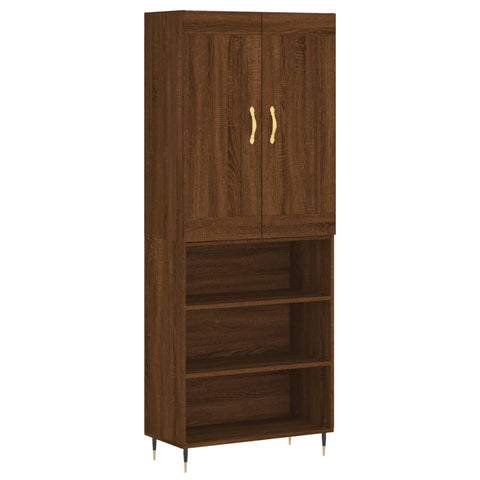 vidaXL Highboard Braun Eichen-Optik 69,5x34x180 cm Holzwerkstoff