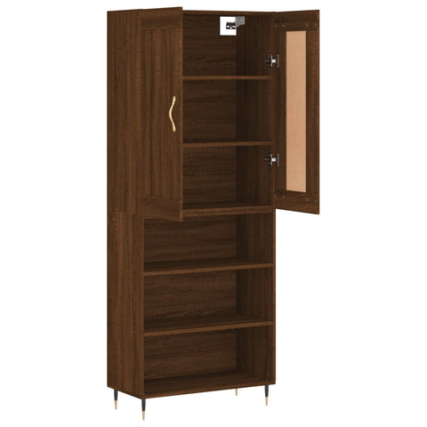 vidaXL Highboard Braun Eichen-Optik 69,5x34x180 cm Holzwerkstoff