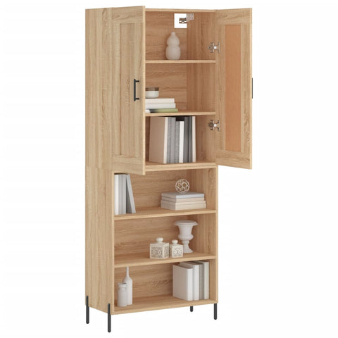 vidaXL Highboard Sonoma-Eiche 69,5x34x180 cm Holzwerkstoff