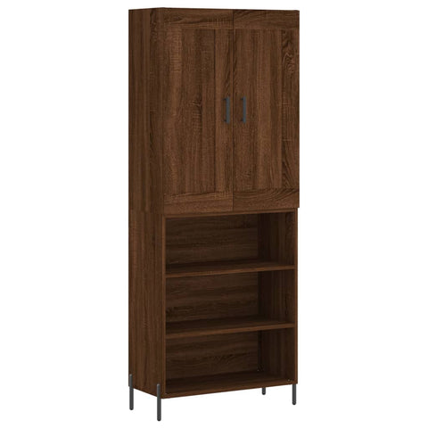 Highboard Braun Eichen-Optik 69,5x34x180 cm Holzwerkstoff