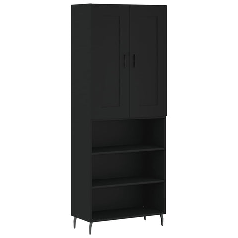 vidaXL Highboard Schwarz 69,5x34x180 cm Holzwerkstoff