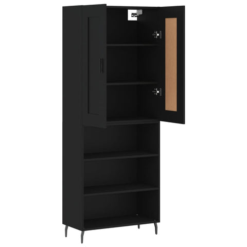 vidaXL Highboard Schwarz 69,5x34x180 cm Holzwerkstoff