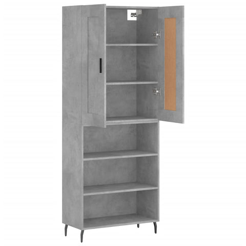 Highboard Betongrau 69,5x34x180 cm Holzwerkstoff