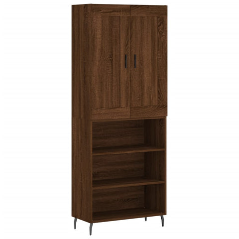 Highboard Braun Eichen-Optik 69,5x34x180 cm Holzwerkstoff