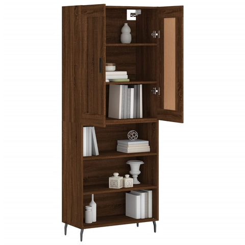 Highboard Braun Eichen-Optik 69,5x34x180 cm Holzwerkstoff