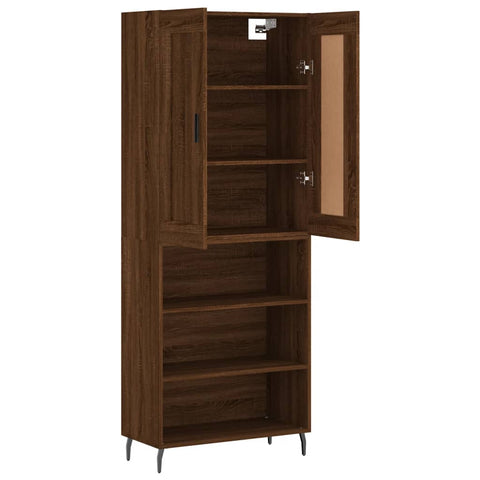 Highboard Braun Eichen-Optik 69,5x34x180 cm Holzwerkstoff