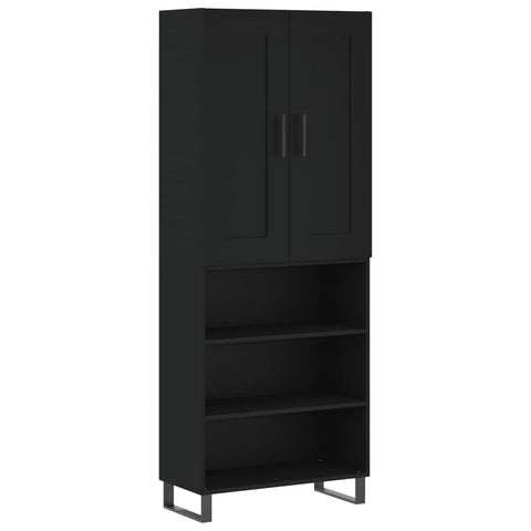 Highboard Schwarz 69,5x34x180 cm Holzwerkstoff