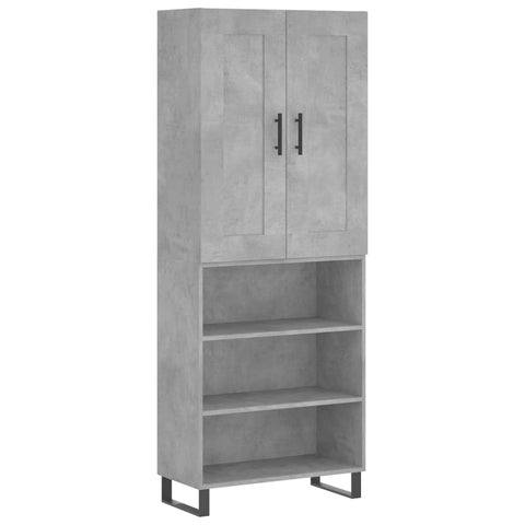 Highboard Betongrau 69,5x34x180 cm Holzwerkstoff