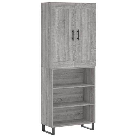 Highboard Grau Sonoma 69,5x34x180 cm Holzwerkstoff