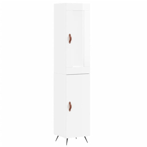 vidaXL Highboard Hochglanz-Weiß 34,5x34x180 cm Holzwerkstoff