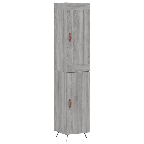 Highboard Grau Sonoma 34,5x34x180 cm Holzwerkstoff