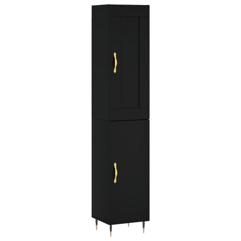 Highboard Schwarz 34,5x34x180 cm Holzwerkstoff