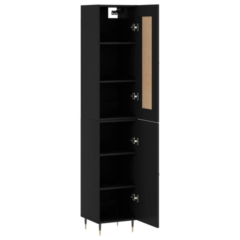 Highboard Schwarz 34,5x34x180 cm Holzwerkstoff