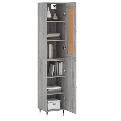 Highboard Grau Sonoma 34,5x34x180 cm Holzwerkstoff