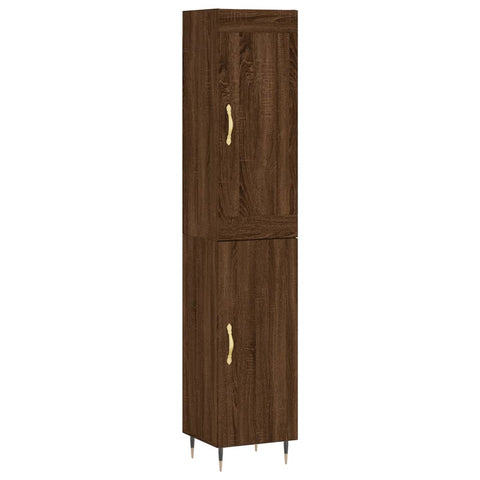 Highboard Braun Eichen-Optik 34,5x34x180 cm Holzwerkstoff