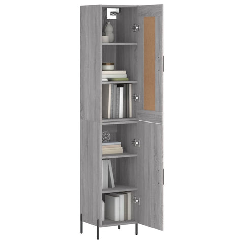 Highboard Grau Sonoma 34,5x34x180 cm Holzwerkstoff