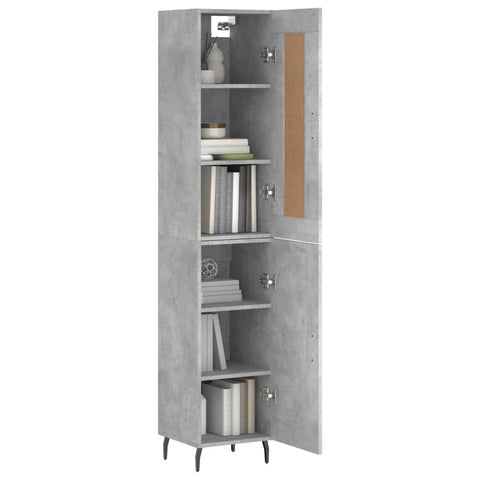 Highboard Betongrau 34,5x34x180 cm Holzwerkstoff