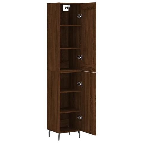 Highboard Braun Eichen-Optik 34,5x34x180 cm Holzwerkstoff