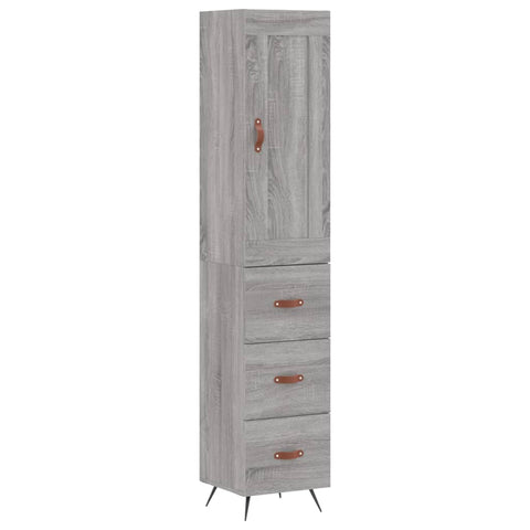 Highboard Grau Sonoma 34,5x34x180 cm Holzwerkstoff