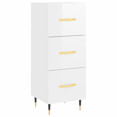 vidaXL Highboard Hochglanz-Weiß 34,5x34x180 cm Holzwerkstoff