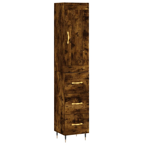 Highboard Räuchereiche 34,5x34x180 cm Holzwerkstoff