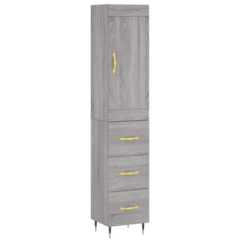 vidaXL Highboard Grau Sonoma 34,5x34x180 cm Holzwerkstoff