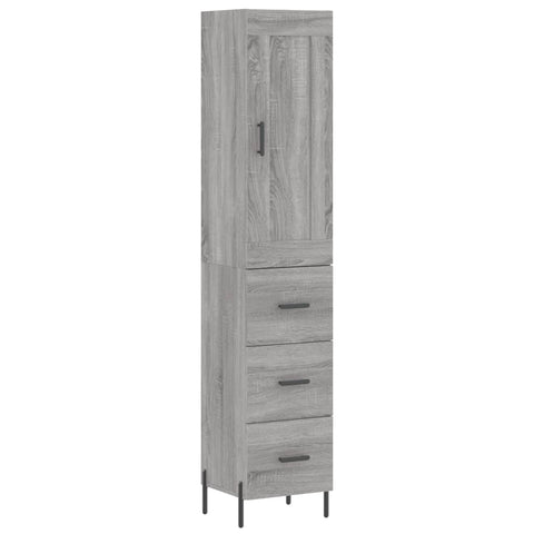 Highboard Grau Sonoma 34,5x34x180 cm Holzwerkstoff