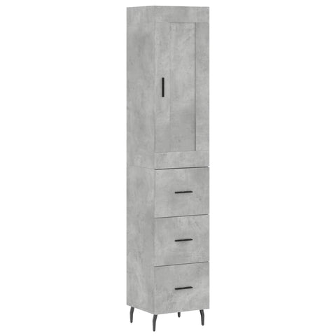 Highboard Betongrau 34,5x34x180 cm Holzwerkstoff