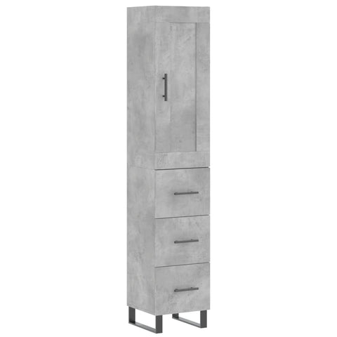 Highboard Betongrau 34,5x34x180 cm Holzwerkstoff