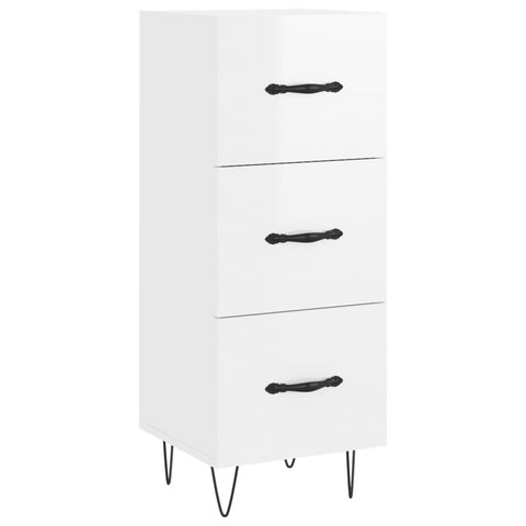 vidaXL Highboard Hochglanz-Weiß 34,5x34x180 cm Holzwerkstoff