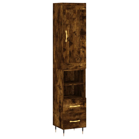 Highboard Räuchereiche 34,5x34x180 cm Holzwerkstoff