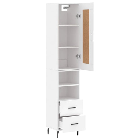 vidaXL Highboard Weiß 34,5x34x180 cm Holzwerkstoff