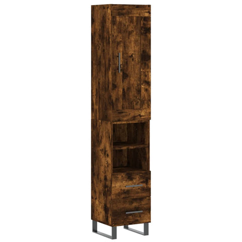 Highboard Räuchereiche 34,5x34x180 cm Holzwerkstoff