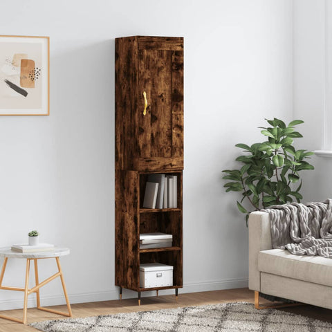 Highboard Räuchereiche 34,5x34x180 cm Holzwerkstoff