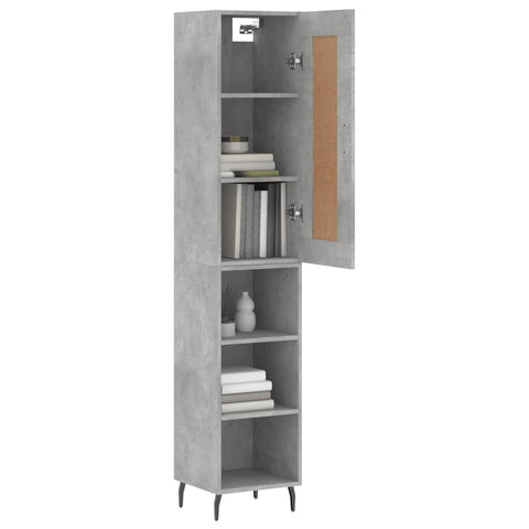 Highboard Betongrau 34,5x34x180 cm Holzwerkstoff