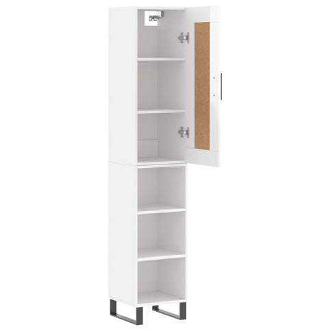 vidaXL Highboard Hochglanz-Weiß 34,5x34x180 cm Holzwerkstoff