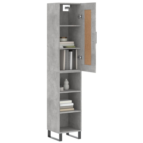 Highboard Betongrau 34,5x34x180 cm Holzwerkstoff