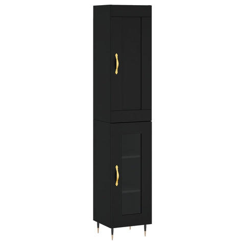 Highboard Schwarz 34,5x34x180 cm Holzwerkstoff