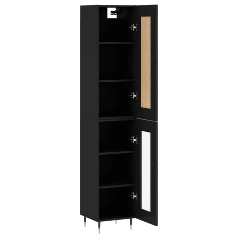 Highboard Schwarz 34,5x34x180 cm Holzwerkstoff