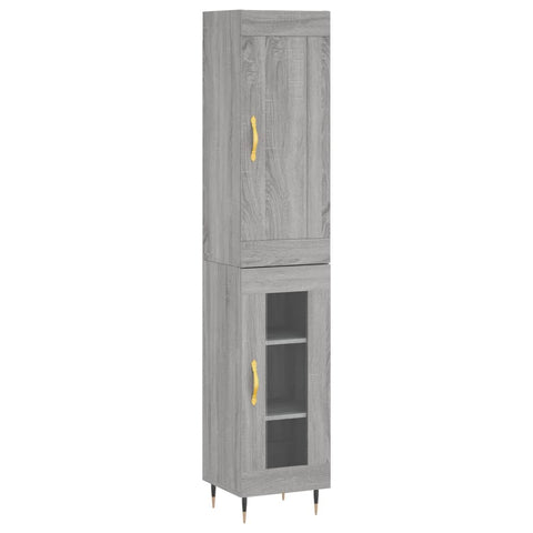 Highboard Grau Sonoma 34,5x34x180 cm Holzwerkstoff