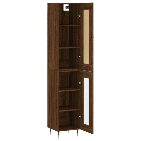 Highboard Braun Eichen-Optik 34,5x34x180 cm Holzwerkstoff