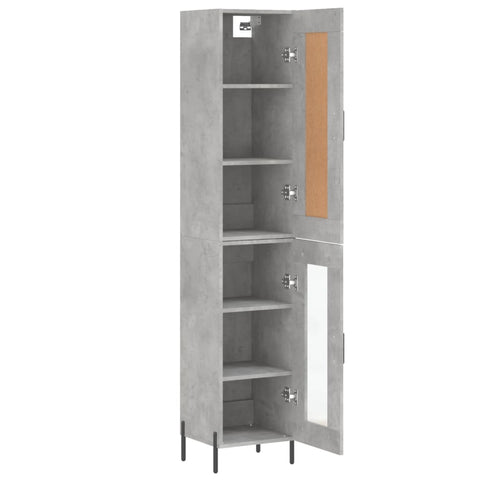 Highboard Betongrau 34,5x34x180 cm Holzwerkstoff