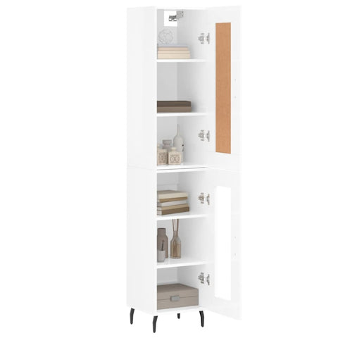 vidaXL Highboard Hochglanz-Weiß 34,5x34x180 cm Holzwerkstoff