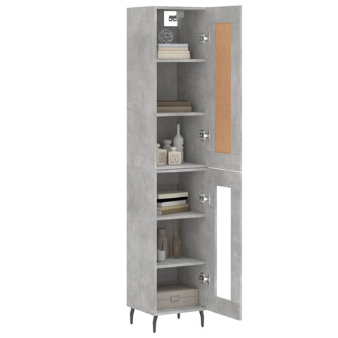 Highboard Betongrau 34,5x34x180 cm Holzwerkstoff