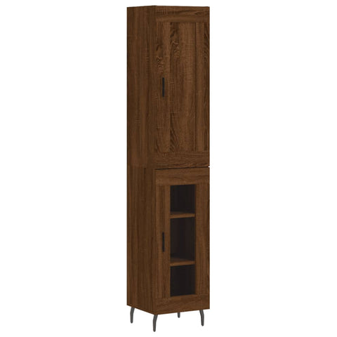 vidaXL Highboard Braun Eichen-Optik 34,5x34x180 cm Holzwerkstoff