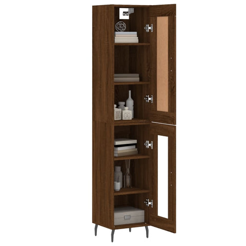 vidaXL Highboard Braun Eichen-Optik 34,5x34x180 cm Holzwerkstoff