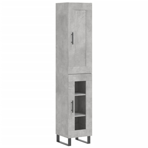 Highboard Betongrau 34,5x34x180 cm Holzwerkstoff