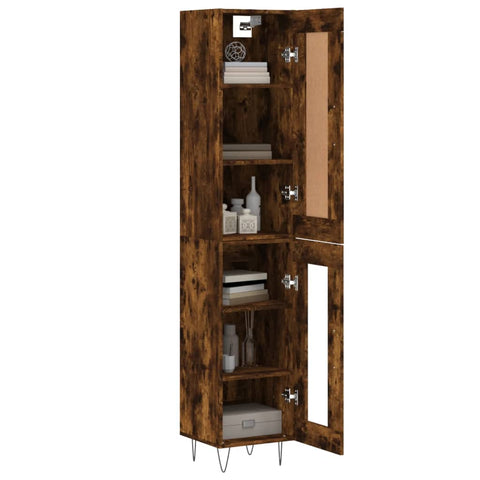 vidaXL Highboard Räuchereiche 34,5x34x180 cm Holzwerkstoff